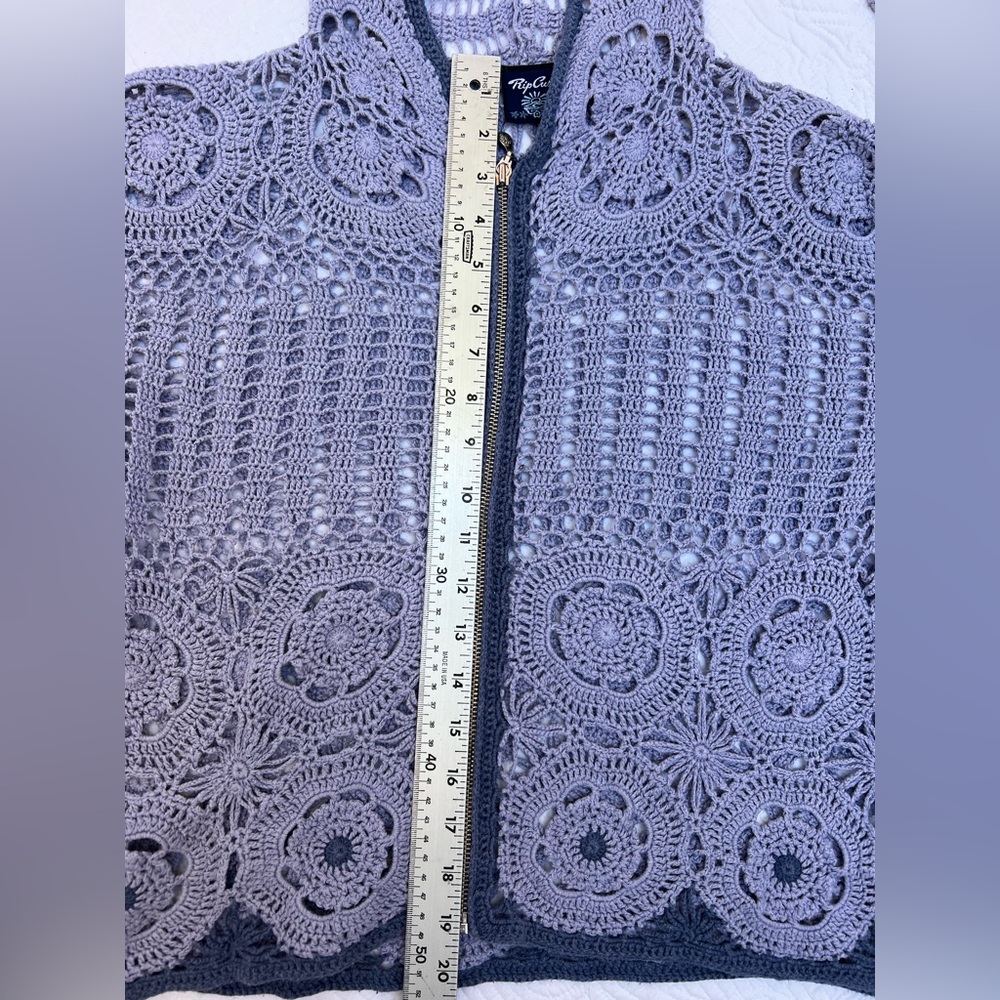 Vintage Y2K Rip Curl Crochet Zip Up Hoodie Size OS - Picture 9 of 12